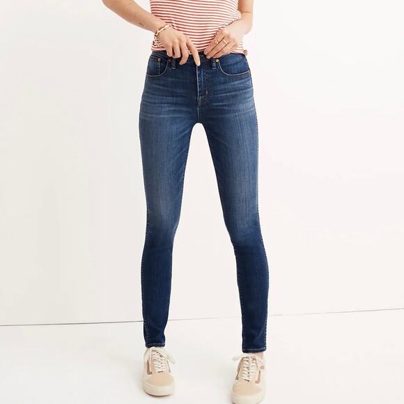 Madewell 10" High-Rise Skinny Jeans in Blue Danny Wash: TENCEL Denim